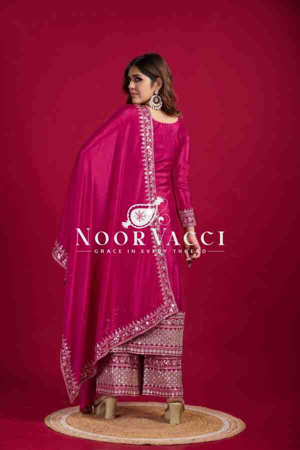 Chinnon Silk Festival Wear Set with Heavy Embroidery – Fully Stitched Top, Pant & Dupatta - Image 4