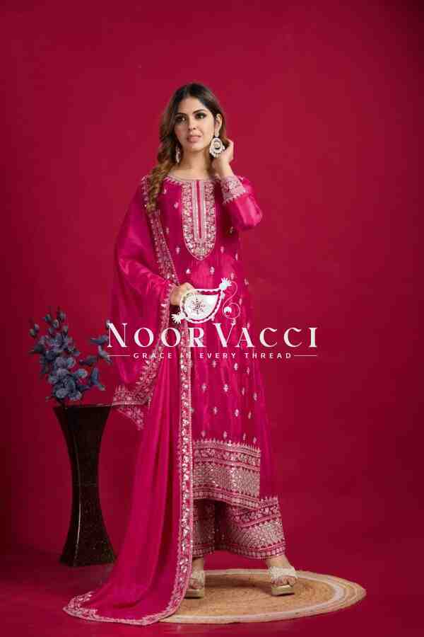 Chinnon Silk Festival Wear Set with Heavy Embroidery – Fully Stitched Top, Pant & Dupatta - Image 5