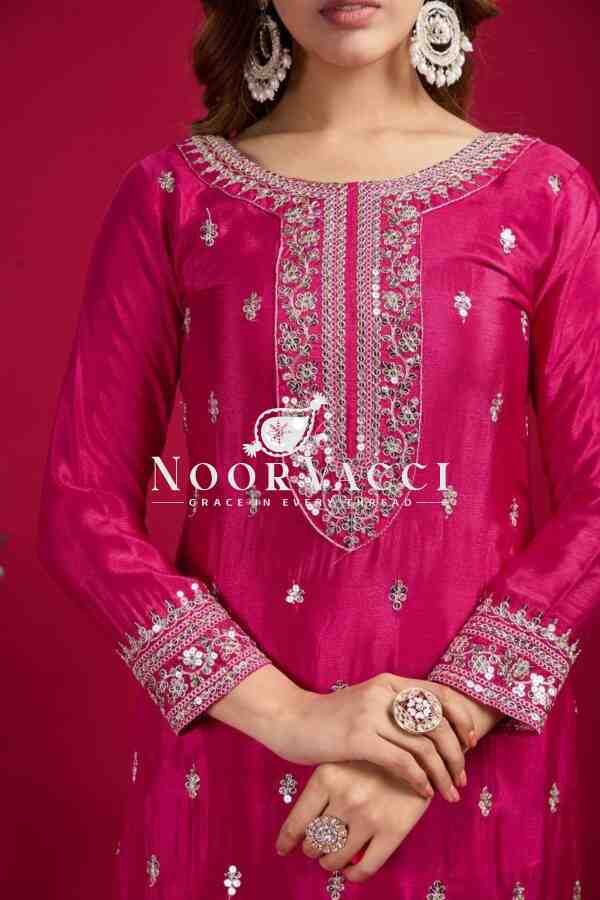 Chinnon Silk Festival Wear Set with Heavy Embroidery – Fully Stitched Top, Pant & Dupatta - Image 6