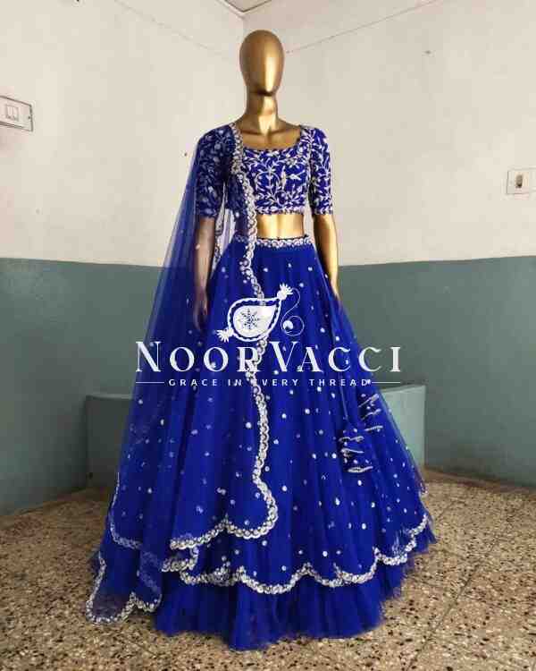 Faux Georgette Lehenga Set with Thread & Sequin Work - Image 2