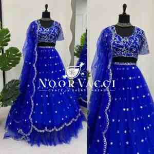 Faux Georgette Lehenga Set with Thread & Sequin Work