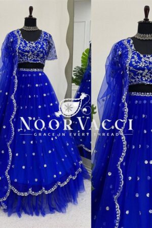 Buy Faux Georgette Lehenga Set with Thread & Sequin Work