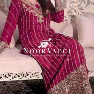 Heavy Chinon Silk Embroidered Top Plazzo & Dupatta Set