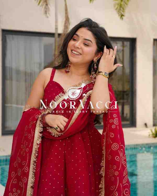 Tabby Organza Mukesh Work Plazo Set with Dupatta - Image 2