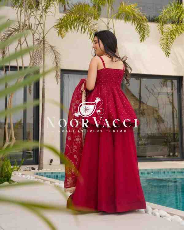 Tabby Organza Mukesh Work Plazo Set with Dupatta - Image 4