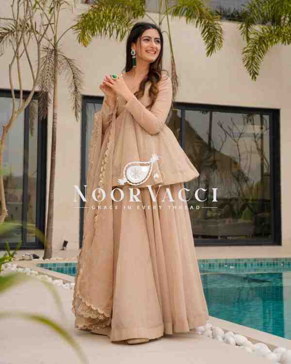 Tabby Organza Mukesh Work Plazo Set with Dupatta - Image 2