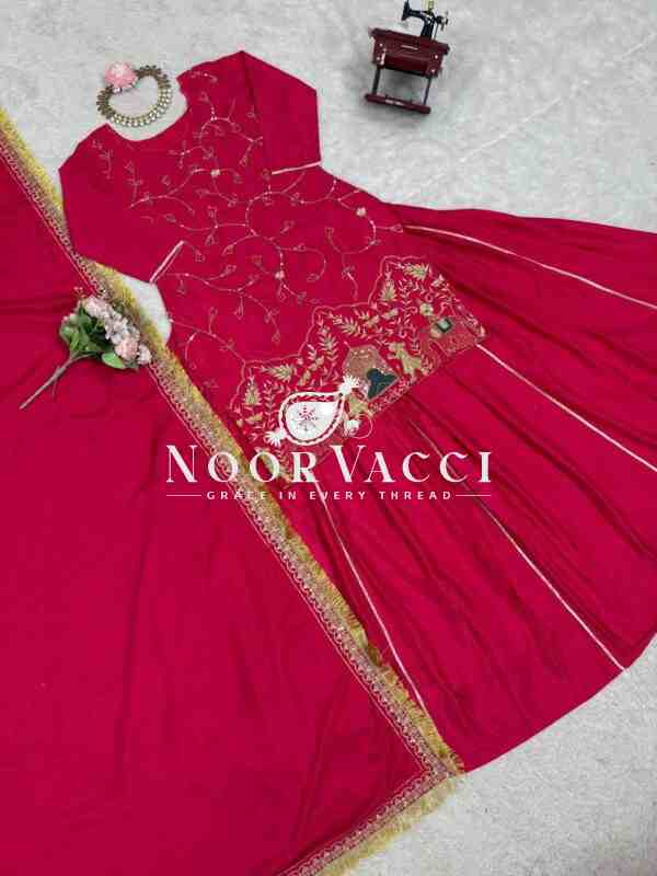 Natural Crepe Silk Lehenga Set with Embroidered Dupatta - Image 4