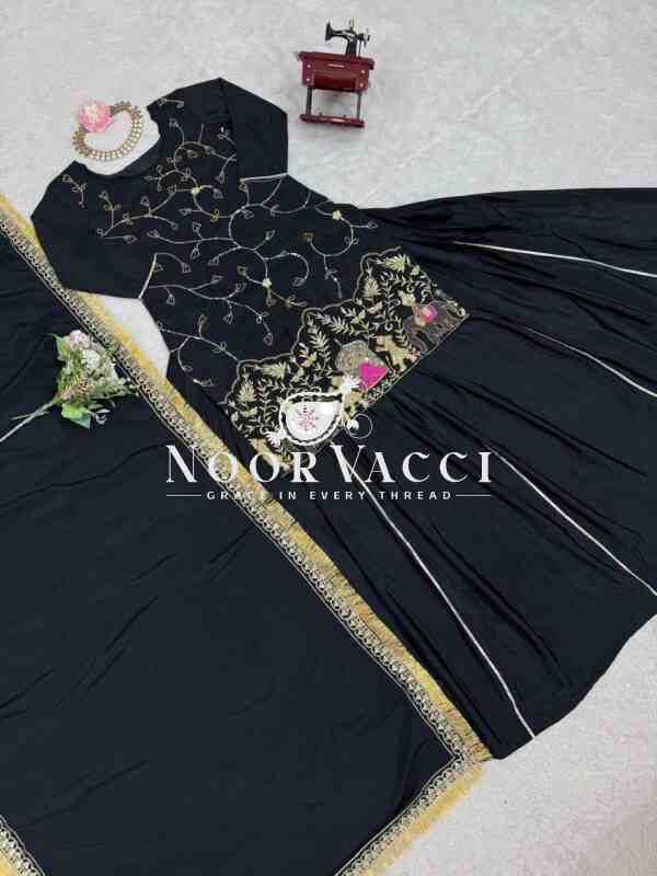 Natural Crepe Silk Lehenga Set with Embroidered Dupatta - Image 3