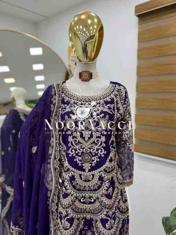 Fox Georgette Sequin Embroidered Top with Pallazo and Dupatta Set – Premium Partywear - Image 10