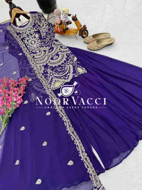 Fox Georgette Sequin Embroidered Top with Pallazo and Dupatta Set – Premium Partywear - Image 11