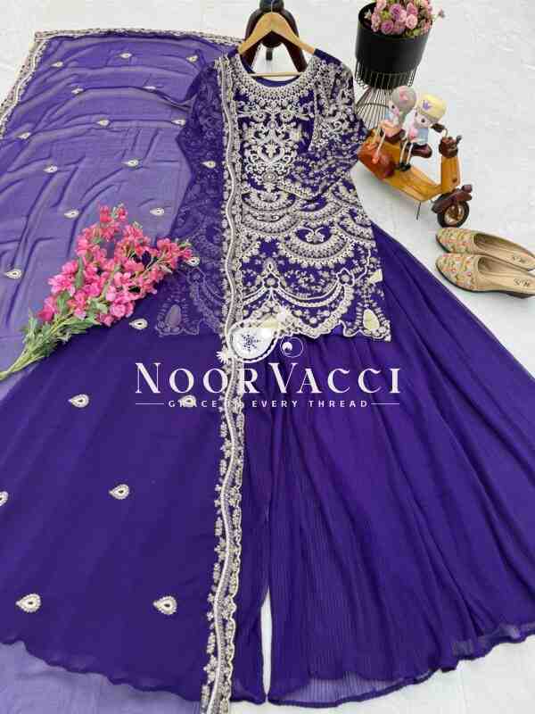 Fox Georgette Sequin Embroidered Top with Pallazo and Dupatta Set – Premium Partywear - Image 7