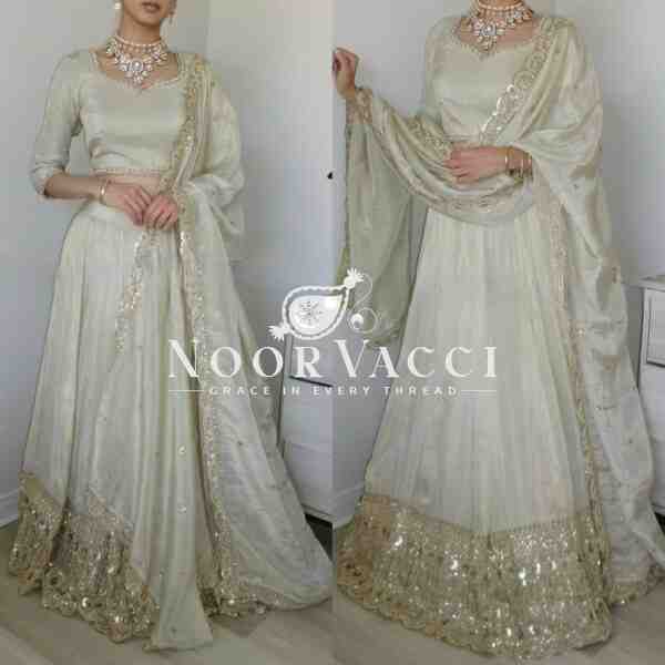 Elegant Embroidered Crepe Silk Wedding Lehenga Choli Set with Diamond Work - Image 2