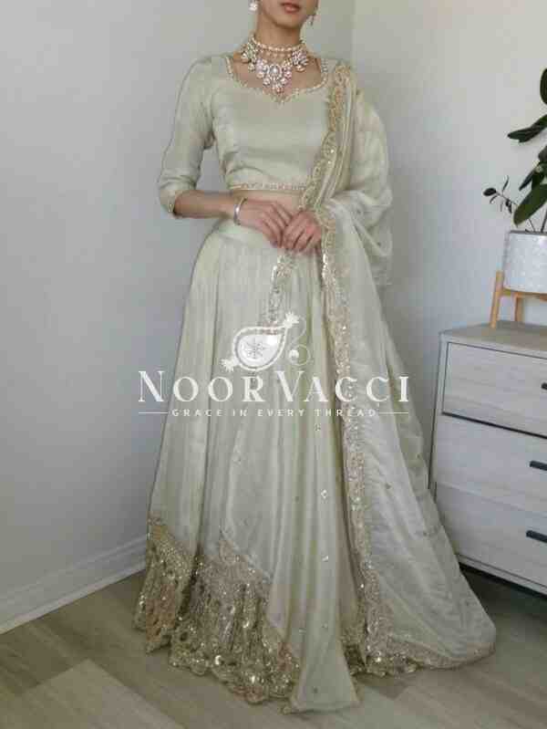 Elegant Embroidered Crepe Silk Wedding Lehenga Choli Set with Diamond Work