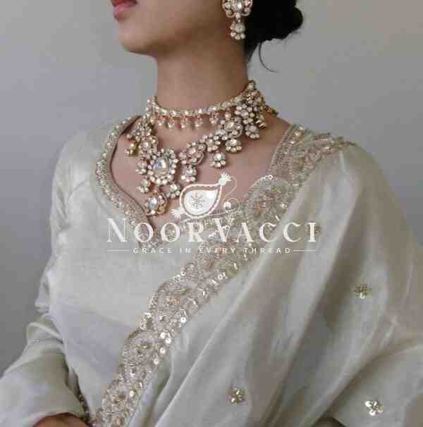Elegant Embroidered Crepe Silk Wedding Lehenga Choli Set with Diamond Work - Image 6