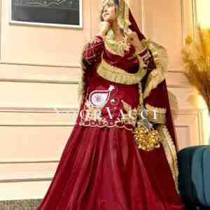 Natural Crep Silk Top Lehenga Set with Embroidery & Dupatta
