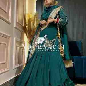 Natural Crep Silk Top Lehenga Set with Embroidery & Dupatta