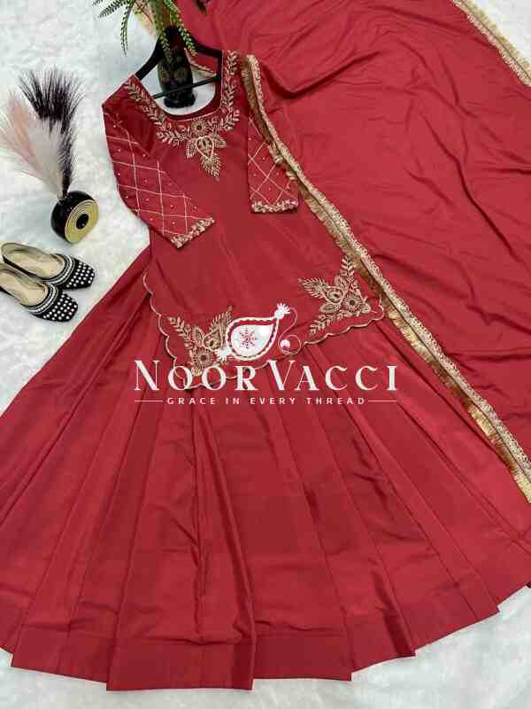 Natural Crep Silk Top Lehenga Set with Embroidery & Dupatta - Image 5