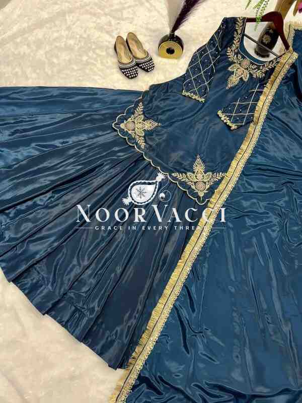 Natural Crep Silk Top Lehenga Set with Embroidery & Dupatta - Image 6