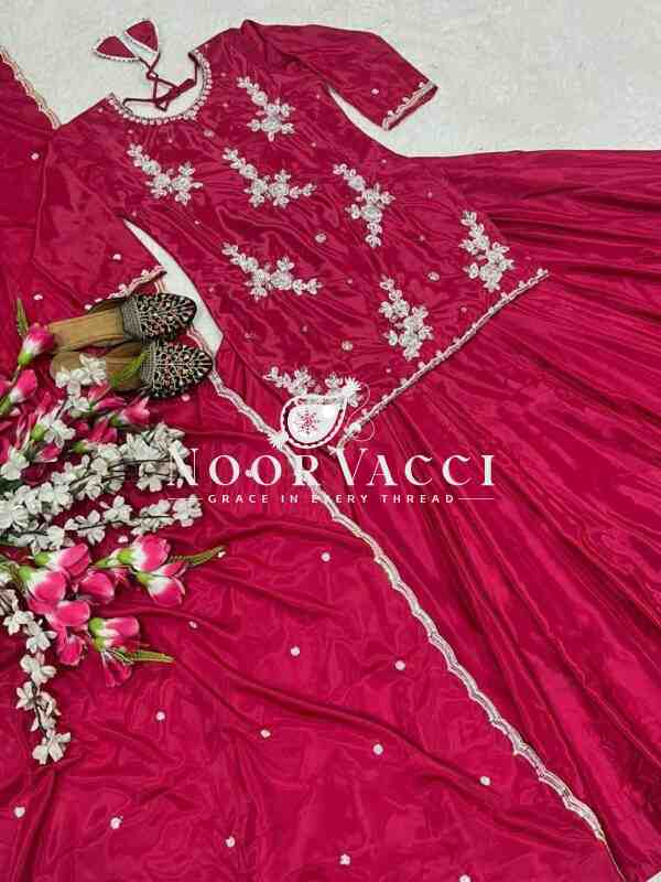 Elegant Hand-Embroidered Crepe Silk Top with Designer Lehenga & Dupatta - Image 7
