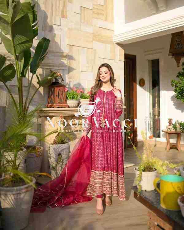Fox Georgette Embroidered Gown with Pent and Dupatta – Designer Party Set - Image 5