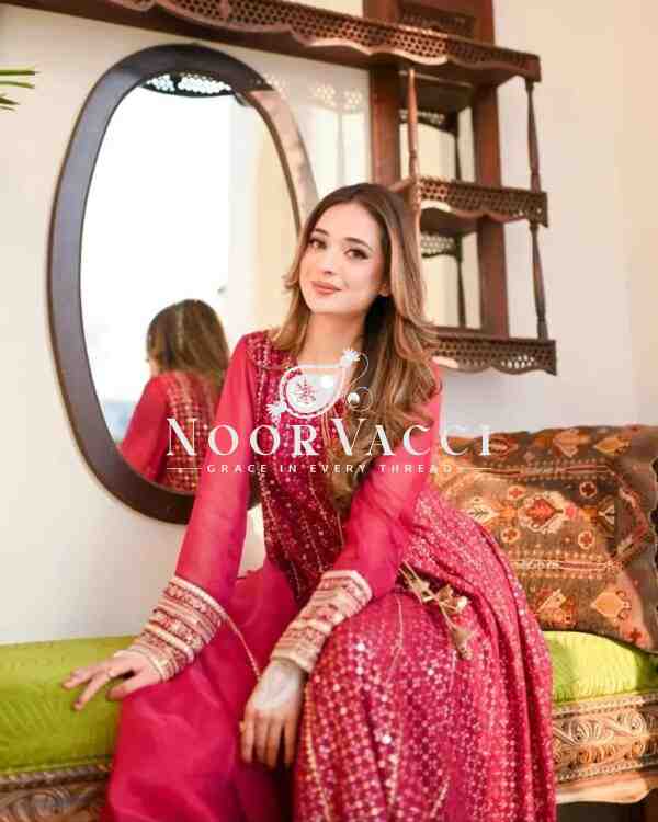 Fox Georgette Embroidered Gown with Pent and Dupatta – Designer Party Set - Image 9