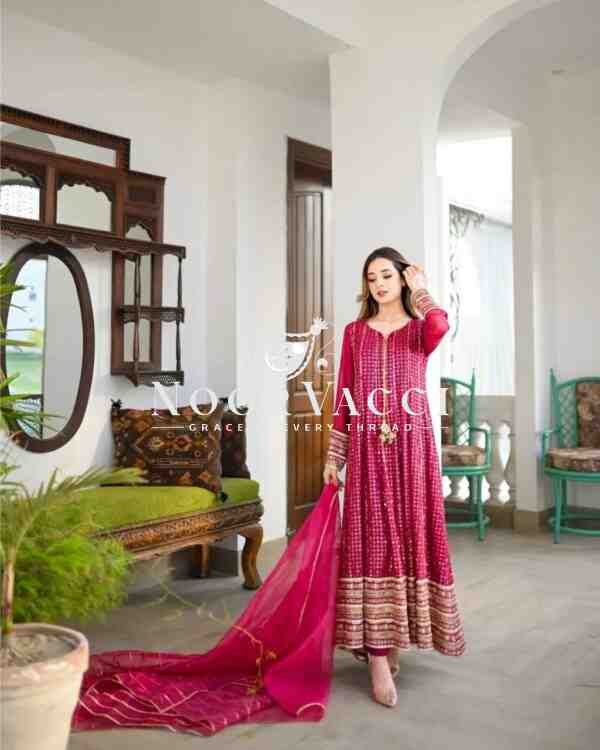 Fox Georgette Embroidered Gown with Pent and Dupatta – Designer Party Set