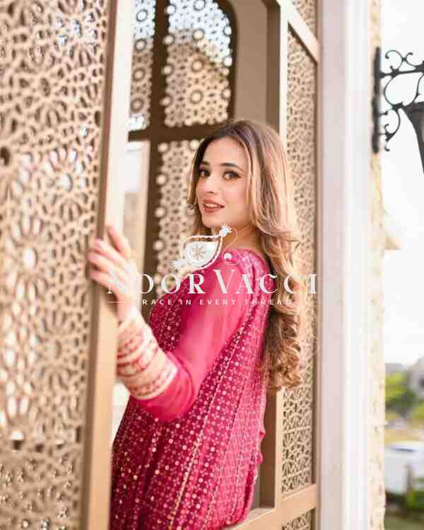 Fox Georgette Embroidered Gown with Pent and Dupatta – Designer Party Set - Image 2