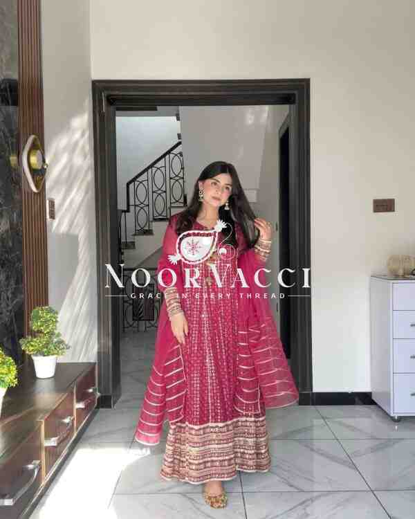 Fox Georgette Embroidered Gown with Pent and Dupatta – Designer Party Set - Image 3