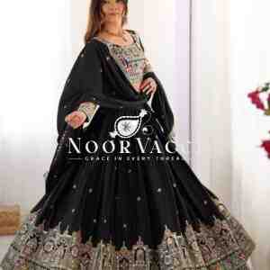 Natural Crepe Silk Lehenga with Thread & Sequence Work, Semi-Stitched with Matching Choli and Dupatta