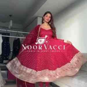 Faux Georgette Embroidered Suit Set with 9mm Sequin Dupatta