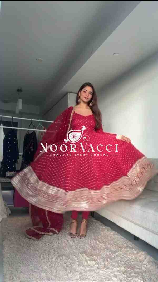Faux Georgette Embroidered Suit Set with 9mm Sequin Dupatta