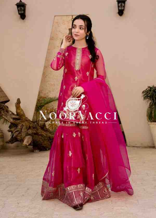 Diamond Georgette Sequin Embroidered Top with Palazzo & Dupatta – Partywear Set - Image 2