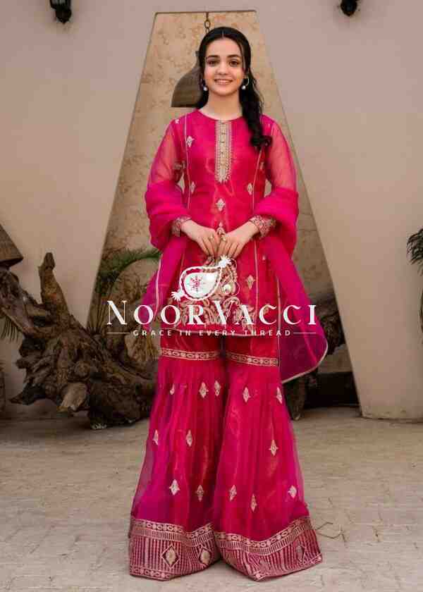 Diamond Georgette Sequin Embroidered Top with Palazzo & Dupatta – Partywear Set - Image 7