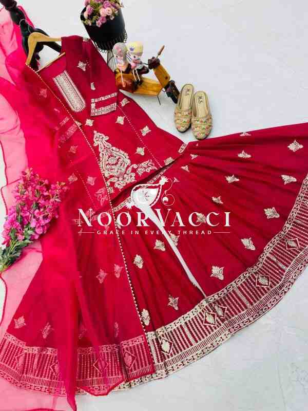 Diamond Georgette Sequin Embroidered Top with Palazzo & Dupatta – Partywear Set - Image 12