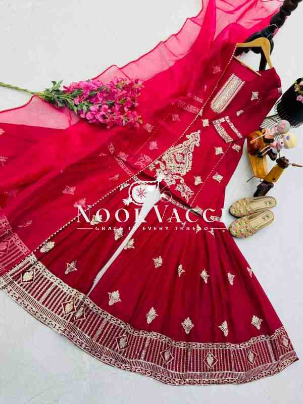 Diamond Georgette Sequin Embroidered Top with Palazzo & Dupatta – Partywear Set - Image 13