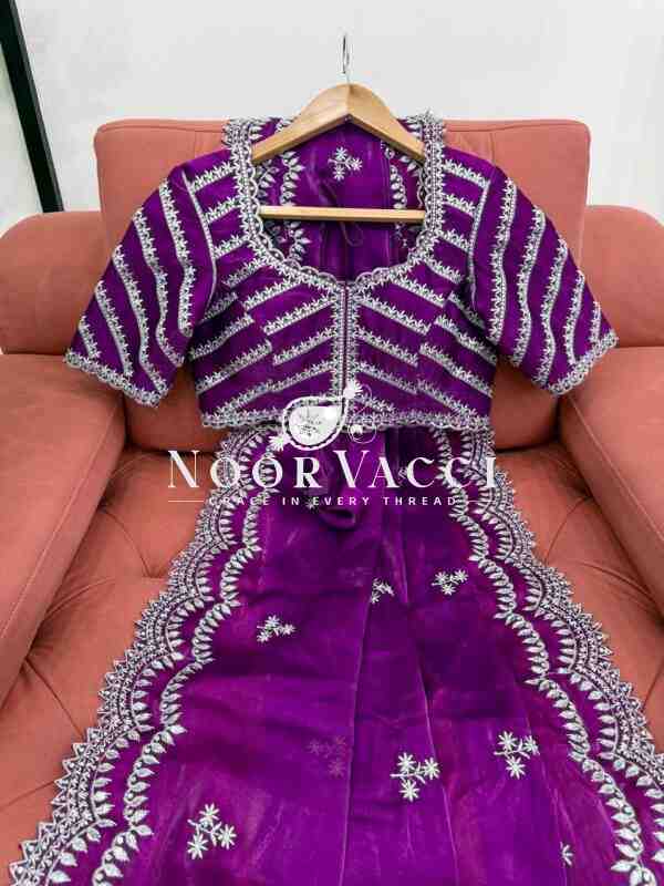 Jimmy Chu Saree with Thread & Sequence Work and Matching Blouse - Image 7