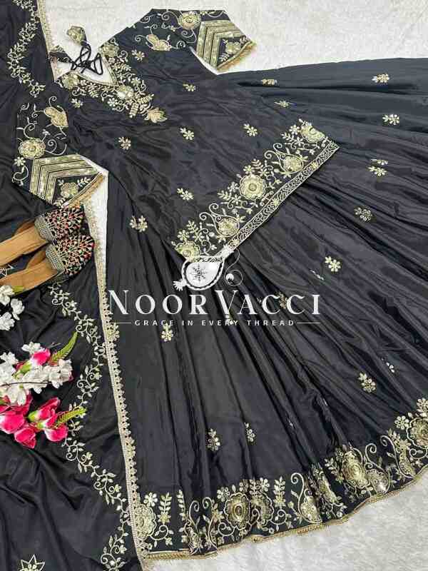Elegant Crepe Silk Lehenga Set with Embroidered Top & Fancy Dupatta - Image 9