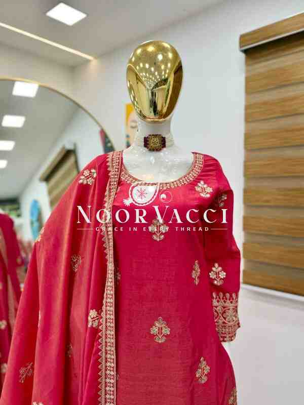 Simar Silk Sequin Embroidered Top with Palazzo & Dupatta – Partywear Set - Image 7