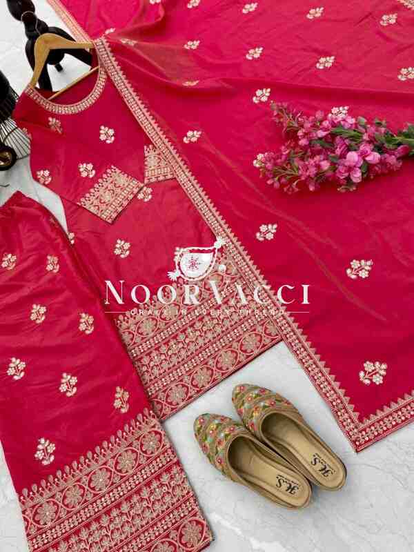 Simar Silk Sequin Embroidered Top with Palazzo & Dupatta – Partywear Set - Image 8