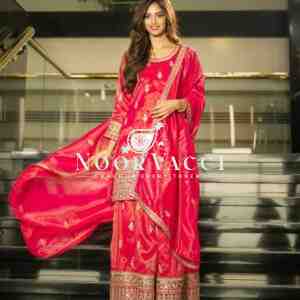Simar Silk Sequin Embroidered Top with Palazzo & Dupatta – Partywear Set