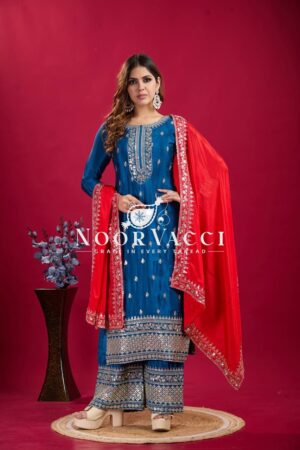 Buy Chinnon Silk Embroidered Festival Wear Suit Set – Fully Stitched