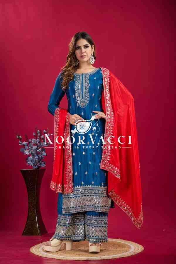 Chinnon Silk Embroidered Festival Wear Suit Set – Fully Stitched