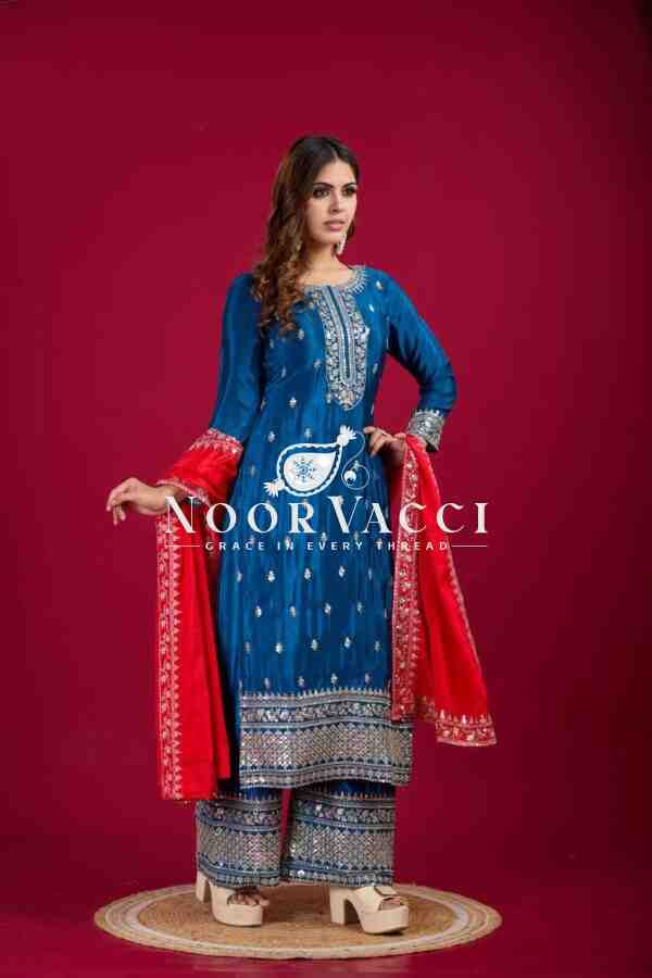 Chinnon Silk Embroidered Festival Wear Suit Set – Fully Stitched - Image 2
