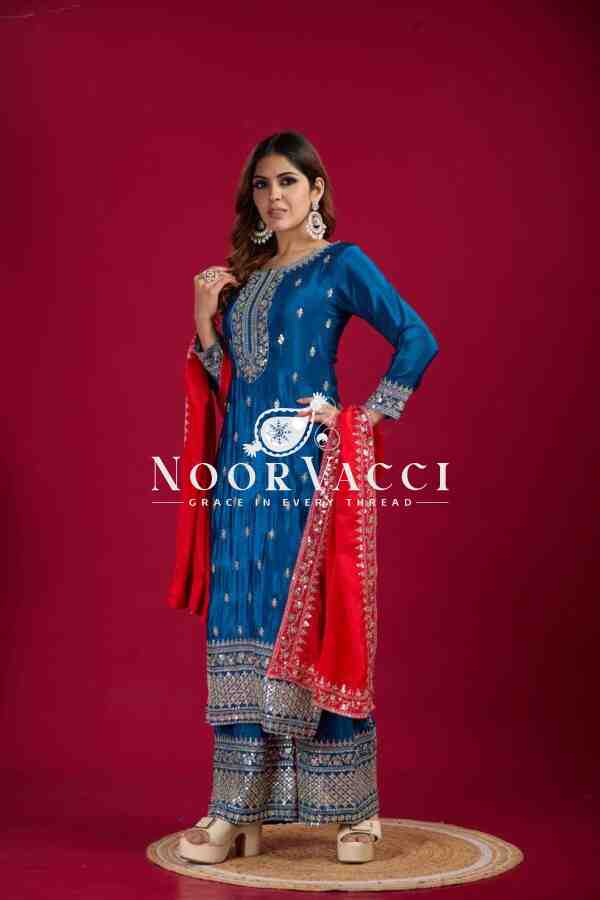 Chinnon Silk Embroidered Festival Wear Suit Set – Fully Stitched - Image 3