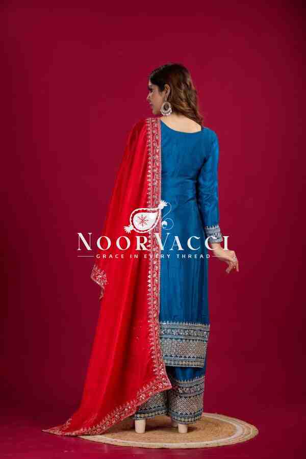 Chinnon Silk Embroidered Festival Wear Suit Set – Fully Stitched - Image 4