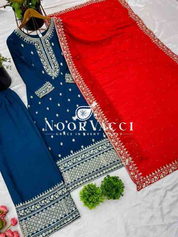 Chinnon Silk Embroidered Festival Wear Suit Set – Fully Stitched - Image 7