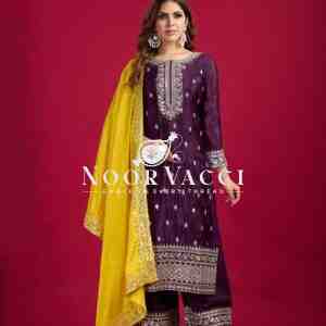 Chinnon Silk Embroidered Festival Wear Suit Set – Fully Stitched