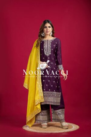 Buy Chinnon Silk Embroidered Festival Wear Suit Set – Fully Stitched