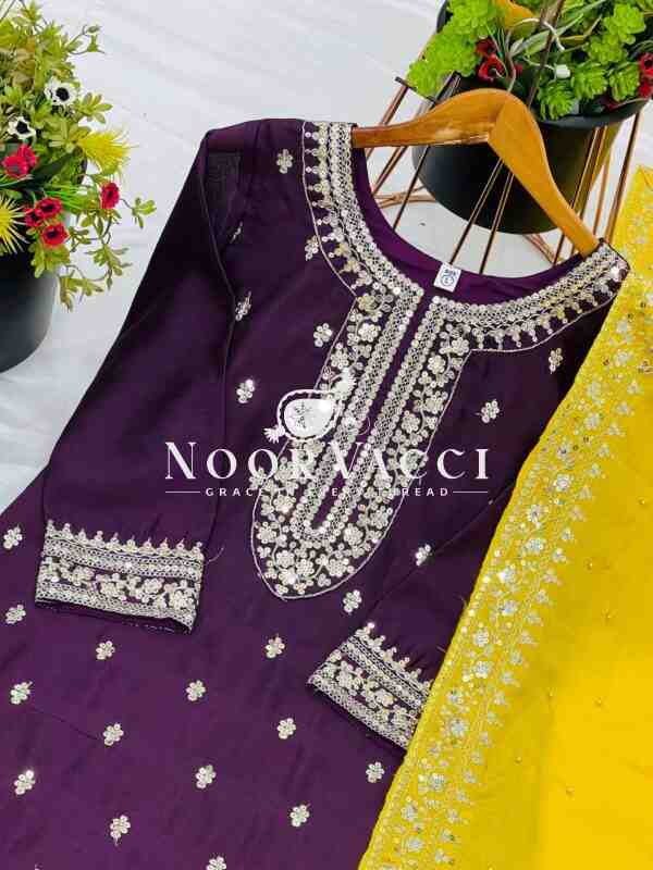Chinnon Silk Embroidered Festival Wear Suit Set – Fully Stitched - Image 6