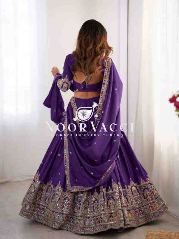 Natural Crepe Silk Semi-Stitched Lehengha with Choli and Dupatta - Image 4
